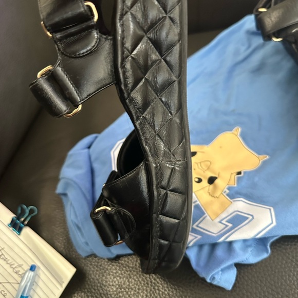 Chanel Black Sandals with Gold Accents dad sandals leather sandals - Picture 9 of 16